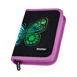 Пенал 1 отд. 200*140мм, с откидной планкой Berlingo "Butterfly effect" (PK-EX-1109) полиэстер