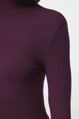 Trendyolmilla Bordo Premium Yumusak Kumasl? Bal?kc? Yaka Fitted/Vucuda Oturan Esnek Orme Bluz TWOAW24BZ00119  фото 51