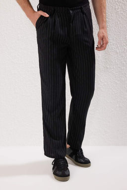 TRENDYOL MAN Siyah Pileli Klasik Baggy Fit Kumas Pantolon TMNSS24PL00024 - Trendyolmilla фото 4