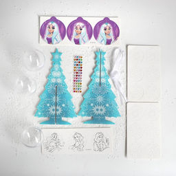 Новогодняя ёлочка с украшениями, голубая