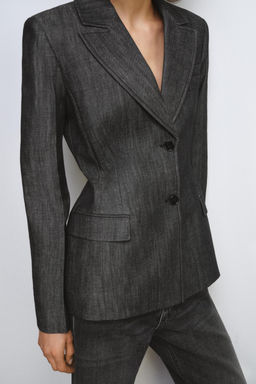 ZW COLLECTION DENIM BLAZER - Zara фото 2