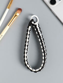 Цена за 2 шт. Брелок для ключей на карабине «Паракорд», шнур 0.5 см, чёрно-белый, на сумку, рюкзак, 14.5×1.8×0.8 см