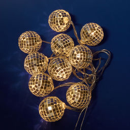 ULD-S1800-010/STB/3AA WARM WHITE IP20 DISCOBALLS Гирлянда светодиодная Диско, на батарейках 3AA (не в/к), 1,8м. 10 светодиодов. Теплый белый свет. Провод прозрачный. TM Uniel