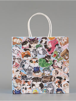 Цена за 2 шт. Пакет подарочный «Котики», 22 × 22 × 11 см