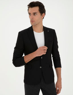 Siyah Slim Fit Blazer Ceket