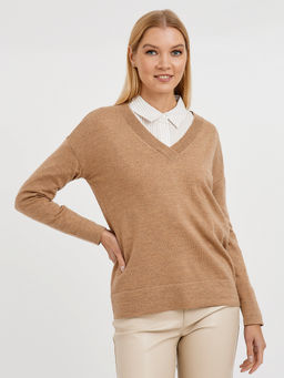 пуловер женский базовый из шерсти