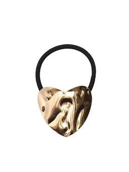 Цена за 3 шт. Резинка для волос "Залин" сердце, 4 см, золото