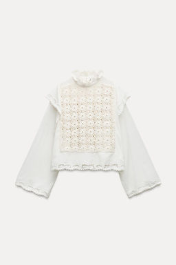 CONTRAST KNIT BLOUSE - Zara фото 4