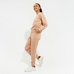 Костюм спортивный женский: свитшот, брюки, MINAKU: Casual Collection, размер 48, бежевый