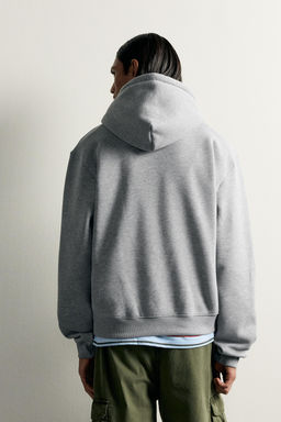 SUDADERA RELAXED FIT CAPUCHA B?SICA / Gris vigor? - Zara фото 3