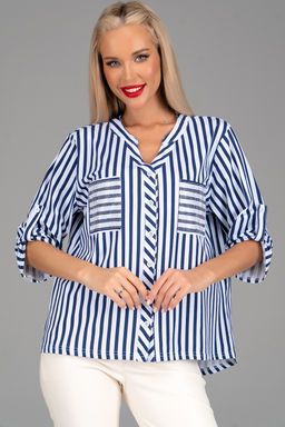 Рубашка Кристэль (полоска/стразы) - Эльза фото 3