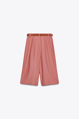 LONG BERMUDA SHORTS WITH BELT IN LINEN BLEND - Zara фото 6