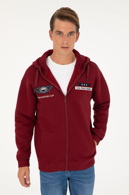 U. S. Polo Assn / Мужской бордовый вязаный кардиган - U.s. polo assn фото 3