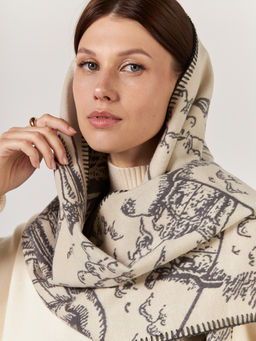 в СОСТАВЕ ШЕРСТЬ и КАШЕМИР Большой, мягкий, теплый однотонный двусторонний палантин. - Tantino фото 6