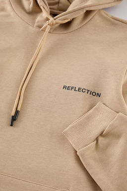 Tas Regular/Normal Kesim Kapusonlu S?rt Bask?l? Pamuklu Sardonsuz Sweatshirt TMNAW21SW0514