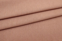 Пестрядь Мелкая полоска на т.розово-персиковом, ш.1.4м, хл-95%, п/э-5%, 165гр/м.кв - Купава фото 4