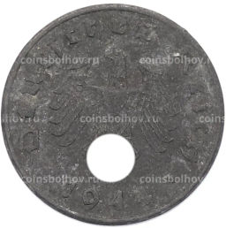 Монета 1 рейхспфенниг 1944 года A Германия