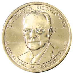 Монета 1 доллар 2015 года D США 34-й президент США Дуайт Эйзенхауэр