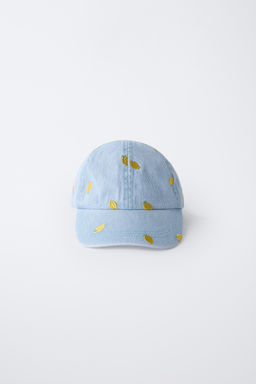 EMBROIDERED LEMON DENIM CAP