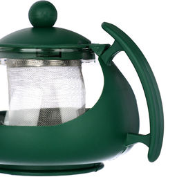 Чайник заварочный 700 мл стекло/пластик с сеточкой овальный арт. 850-704