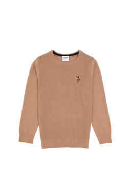 Erkek _ocuk Camel Melanj Bisiklet Yaka Basic Kazak - U.s. polo assn фото 4