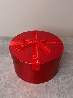 Коробка подарочная круглая 3 штуки 20х20х11 см / 3406-02 /уп 30/красная - ГалеонТрейд фото 3