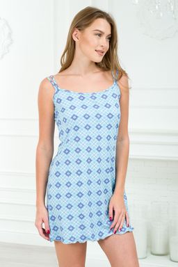 Ночная сорочка из кулирки Оливия голубой ромб - Амадэль фото 11