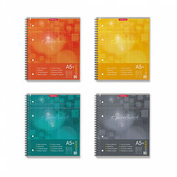 Цена за 4 шт. Тетрадь общая на спирали ErichKrause Spiralblock, А5+, 80 листов, клетка, перфорация, микроперфорация_MIX-PACK  фото 2