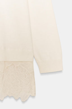 LONG KNIT JUMPER WITH LACE DETAIL - Zara фото 16