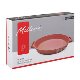 MILLIMI Форма для запекания и сервировки овал с ручками 31*20,5*5см, 1,1л керам, бежева арт. 826-386