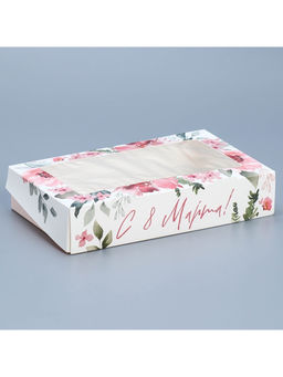 Цена за 5 шт. Кондитерская упаковка, коробка с ламинацией «С 8 марта», 20×12×4 см