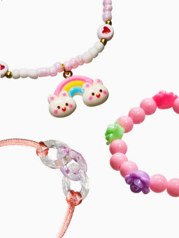 Цена за 2 шт. Браслет детский «Выбражулька», 3 шт. набор, радуга, цветной