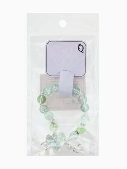 Браслет с подвесками "Сахарный" мишка, шар №10/8, цвет зелёно-голубой в серебре