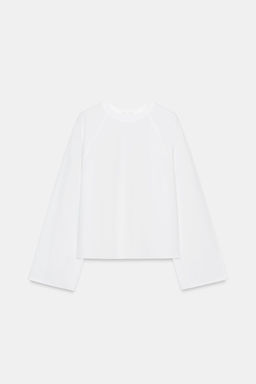 CAMISETA MANGA LARGA RANGL?N / Blanco - Zara фото 3
