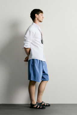 CAMISA REGULAR FIT ESTRUCTURA OXFORD / Blanco - Zara фото 4