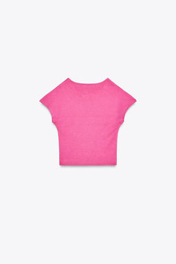 COTTON MODAL CROP T-SHIRT - Zara фото 13