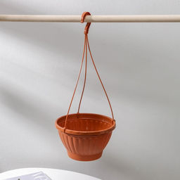 Кашпо уличное для цветов Альтернатива «Мирабель», 2.5 л, подвесное, с прикорневым поливом, пластик, коричневое