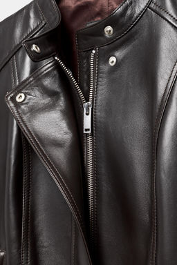 CHAQUETA PIEL 100% ZW COLLECTION LIMITED EDITION / Marr?n oscuro - Zara фото 9
