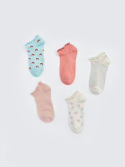 Desenli K?z ?ocuk Patik ?orap 5li