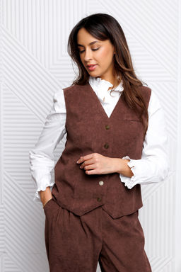 Костюм брючный вельветовый с жилеткой 399MOC