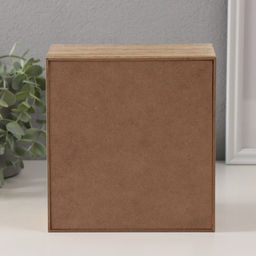 Шкатулка для чая 2 ящика Олени у заснеженного домика, дерево, 10.2?17.2?17.6 см