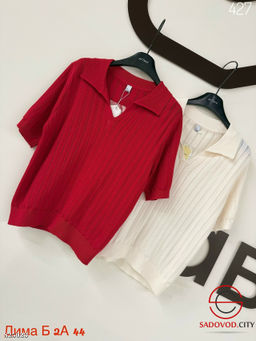 Футболка женская поло однотонная