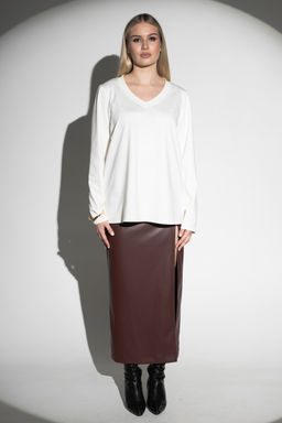 Лонгслив с V- образным вырезом