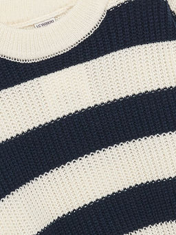 Bisiklet Yaka ?izgili Uzun Kollu K?z ?ocuk Triko Kazak - Waikiki фото 2