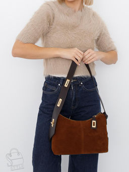 Сумка женская кожаная 1110M brown Polina&Eiterou