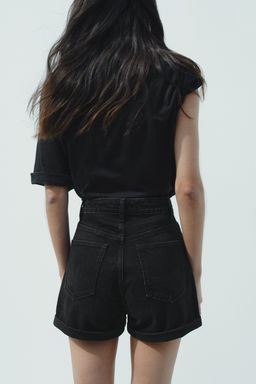 HIGH-WAIST MOM FIT TRF BERMUDA SHORTS - Zara фото 4