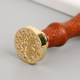 Печать для сургуча с деревянной ручкой «Рыбки и кораллы», 9×2.5×2.5 см