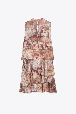 RUFFLED PRINTED MINI DRESS - Zara фото 6