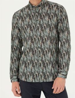 Haki Slim Fit Uzun Kollu G_mlek - Pierre cardin фото 6