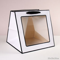 Цена за 10 шт. Пакет подарочный с окном 30х30х30 / 904-45 /уп 10/200/